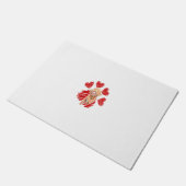 私はハートValentines Dで私のコックパオ犬の手を愛する ドアマット (アングル)