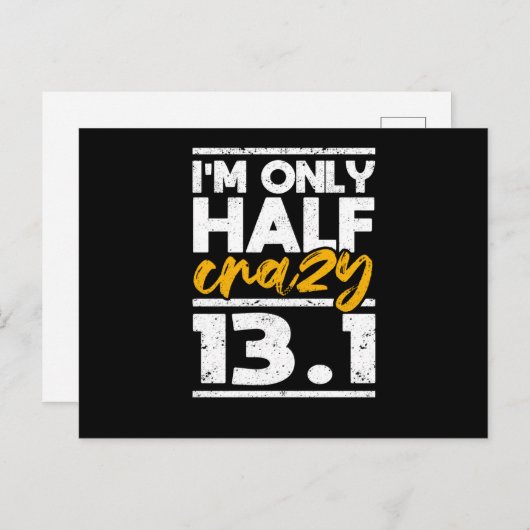 私はハーフマラソン熱狂するで13.1に過ぎないおもしろい ポストカード (正面/裏面)
