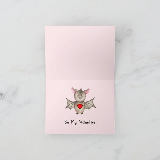 私はバおもしろいティについてあなたバレンタインの水のカラーこうもり カード (内部)