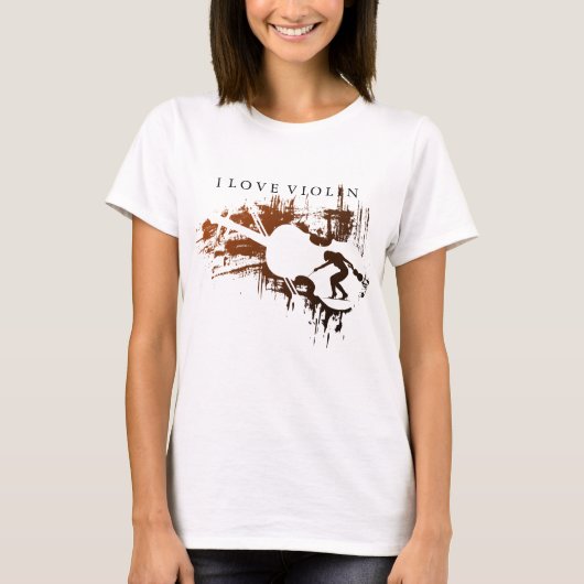 私はバイオリンが大好き Tシャツ (正面)