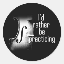 私はバイオリンの練習をしたい ラウンドシール