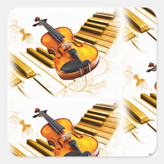 私はバイオリン、私は音楽だ_ スクエアシール (正面)