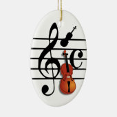 私はバイオリン#2_ セラミックオーナメント (右)
