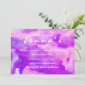 私はバイオレットウォーター色バルミツワー招待状 招待状 (スタンド正面)