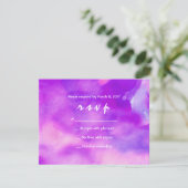 私はバイオレットウォーター色バルミツワー招待状 招待状 (スタンド正面)