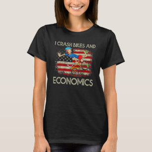私はバイクと経済学をクラッシュさせる Tシャツ