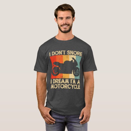 私はバイクのバイクもしくは自転車に乗る人で夢を見ているのではなくおもしろい Tシャツ (正面フル)