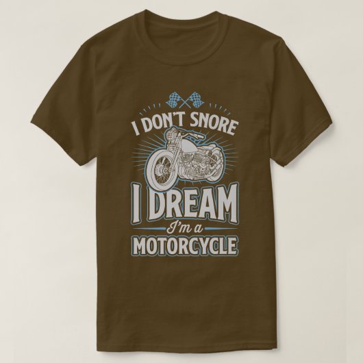 私はバイクのバイクもしくは自転車に乗る人で夢を見ているのではなくおもしろい Tシャツ (デザイン正面)