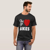 私はバイクの自転車ハートが大好き Tシャツ (正面フル)
