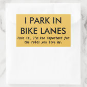 私はバイクの車線で駐車します 長方形シール (バッグ)