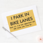 私はバイクの車線で駐車します 長方形シール (封筒)
