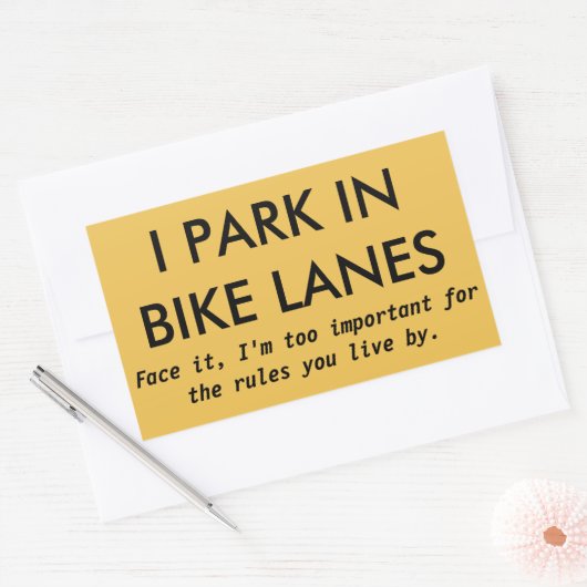 私はバイクの車線で駐車します 長方形シール (封筒)