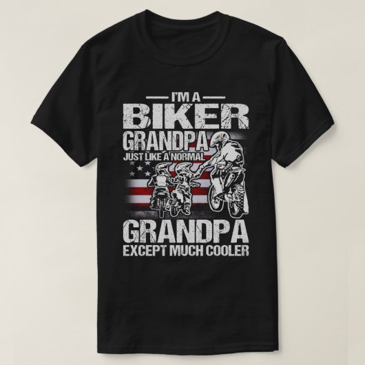 私はバイクもしくは自転車に乗る人おじいちゃん普通のおじいちゃんExc Tシャツ (デザイン正面)
