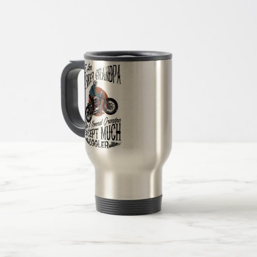 私はバイクもしくは自転車に乗る人のおじいちゃん-グランパ·バイクの贈り物 トラベルマグ (正面左)
