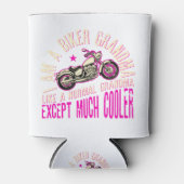 私はバイクもしくは自転車に乗る人のおばあちゃんクールギフトおもしろいバイクもしくは自転車に乗る人だ 缶クーラー (正面)