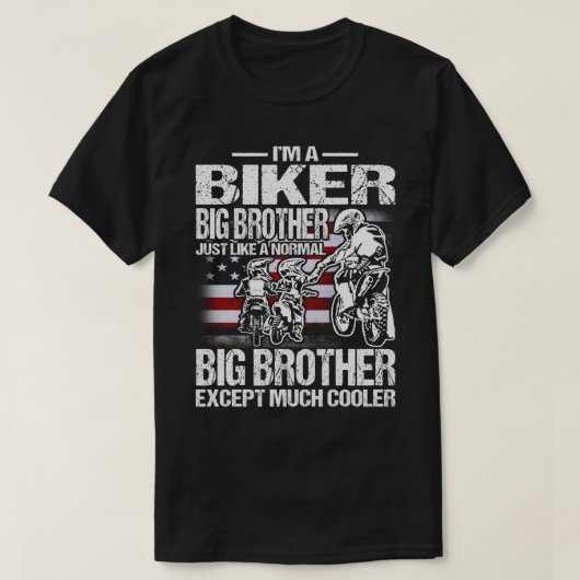 私はバイクもしくは自転車に乗る人の兄で普通の兄 Tシャツ (デザイン正面)