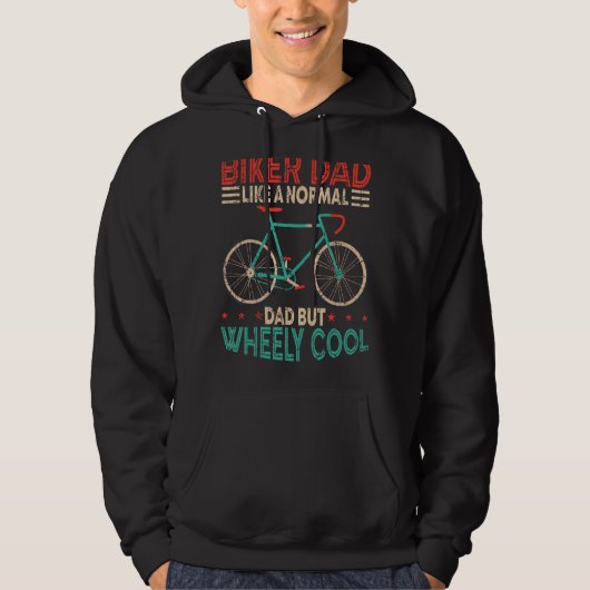 私はバイクもしくは自転車に乗る人パパファーザーズクールデイWheely Bicycle Bi パーカ (正面)