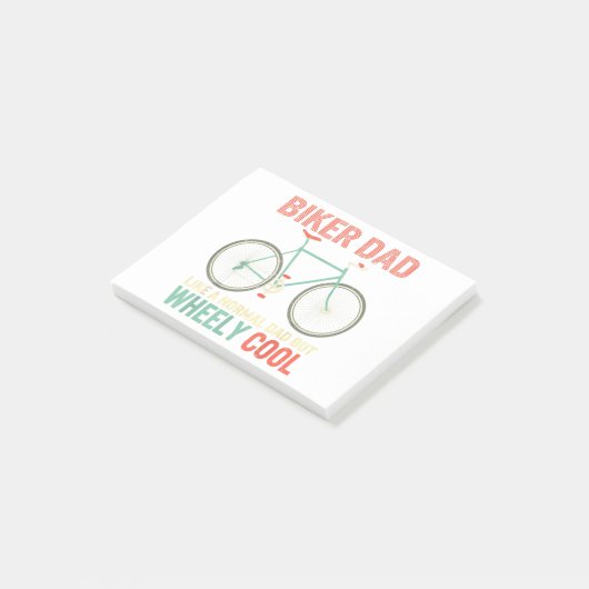 私はバイクもしくは自転車に乗る人パパファーザーズクールデイWheely Bicycle Bi ポストイット (アングル)