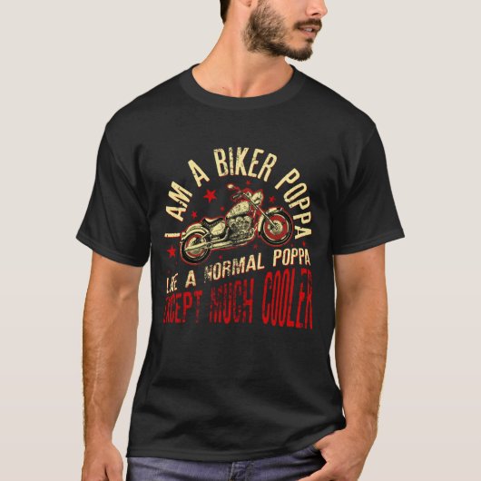 私はバイクもしくは自転車に乗る人ポッパプリントおもしろいギフトクール Tシャツ (正面)