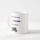 「私はバイクもしくは自転車に乗る人」のコーヒー・マグです コーヒーマグカップ (正面左)