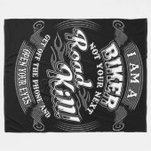 私はバイクもしくは自転車に乗る人 フリースブランケット (正面(横))