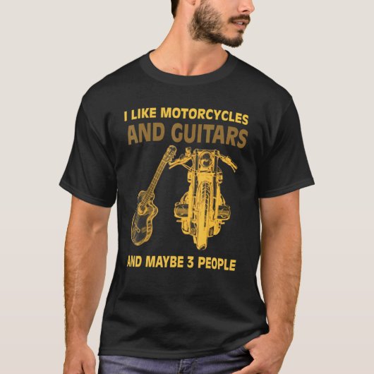 私はバイクやギターが好きだ Tシャツ (正面)