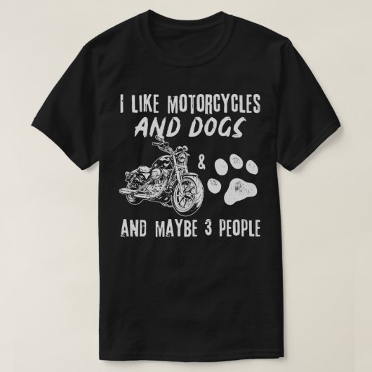 私はバイクや犬が好きで、3人くらいかな Tシャツ (デザイン正面)