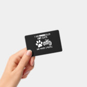 私はバイクや猫のアートおもしろいギフトが好きだ バッジ (手持ち)