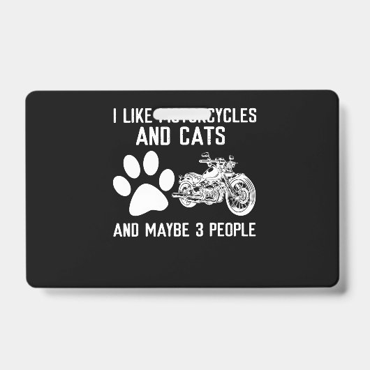 私はバイクや猫のアートおもしろいギフトが好きだ バッジ (正面)