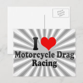 私はバイクドラッグレースが大好き ポストカード (正面/裏面)
