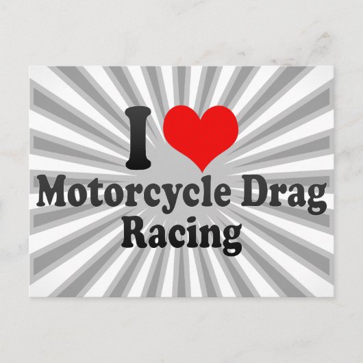 私はバイクドラッグレースが大好き ポストカード (正面)