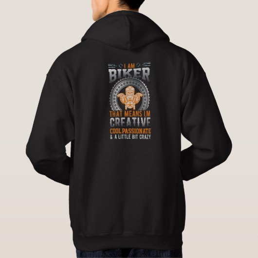 私はバイク乗り - クリエイティブで情熱的なTシャツ パーカ (裏面)