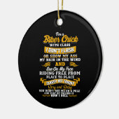 私はバイク好きのバイクもしくは自転車に乗る人に贈るギフトだ セラミックオーナメント (左)