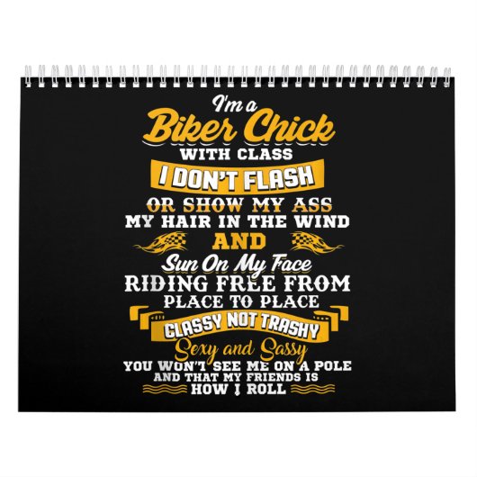 私はバイク愛好家向けのバイクもしくは自転車に乗る人雛の贈り物 カレンダー (カバー)