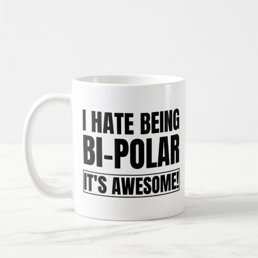 私はバイポーラそのカニエ西素晴らし級を嫌う コーヒーマグカップ (左)