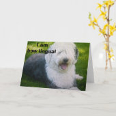 「私はバウリンガル」誕生日挨拶 カード (黄色い花)