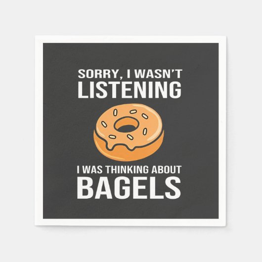 私はバゲルス考えユダヤのハヌカーについて スタンダードカクテルナプキン (正面)