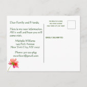 私はバジェットパステルエレガントフローラ移動 案内ポストカード (裏面)