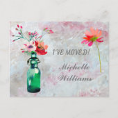 私はバジェットパステルエレガントフローラ移動 案内ポストカード (正面)
