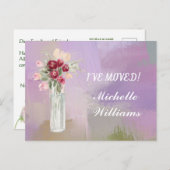 私はバジェット水の色を移動したピンクのフローラ 案内ポストカード (正面/裏面)