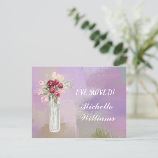 私はバジェット水の色を移動したピンクのフローラ 案内ポストカード (スタンド正面)