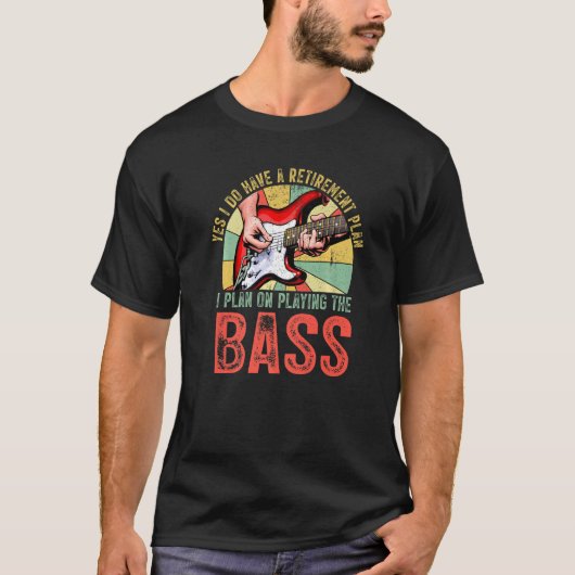 私はバスギタ遊ーのリタイアBassiを予定している Tシャツ (正面)