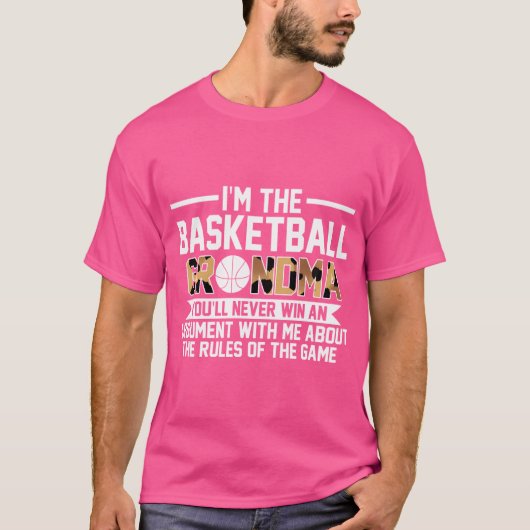私はバスケットで勝てない祖母だ Tシャツ (正面)
