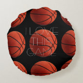 私はバスケットボールのクローズアップが大好き ラウンドクッション (裏面)