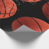 私はバスケットボールのクローズアップが大好き ラッピングペーパー (角)