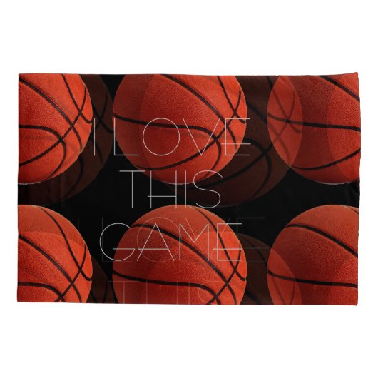 私はバスケットボールのクローズアップが大好き 枕カバー (裏面)