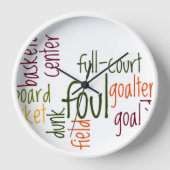 私はバスケットボールの試合が大好きだ。思いやりを持って 壁時計 (正面)