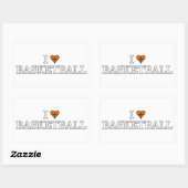 私はバスケットボールを愛します 長方形シール (シート)