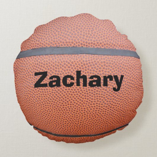 私はバスケットボールパーソナライズされたの名前の丸い枕が大好き ラウンドクッション (裏面)