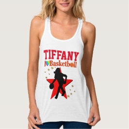 私はバスケットボールレッドパーソナライズされたタンクトップが大好き タンクトップ